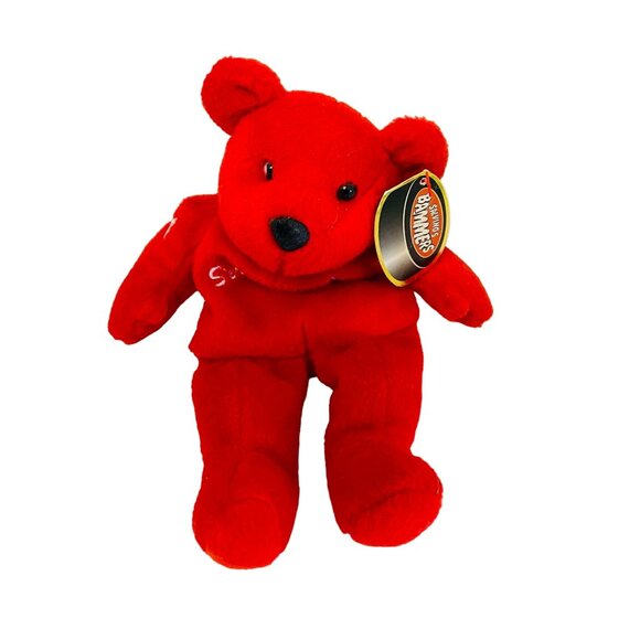 Salvinos Bammers Fedorov 91 Red Plush Bear Collectible Toy Sergei NHL Hockey Fan - Picture 1 of 8